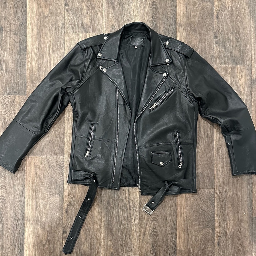 NEW Biker Moto Leather Jacket
